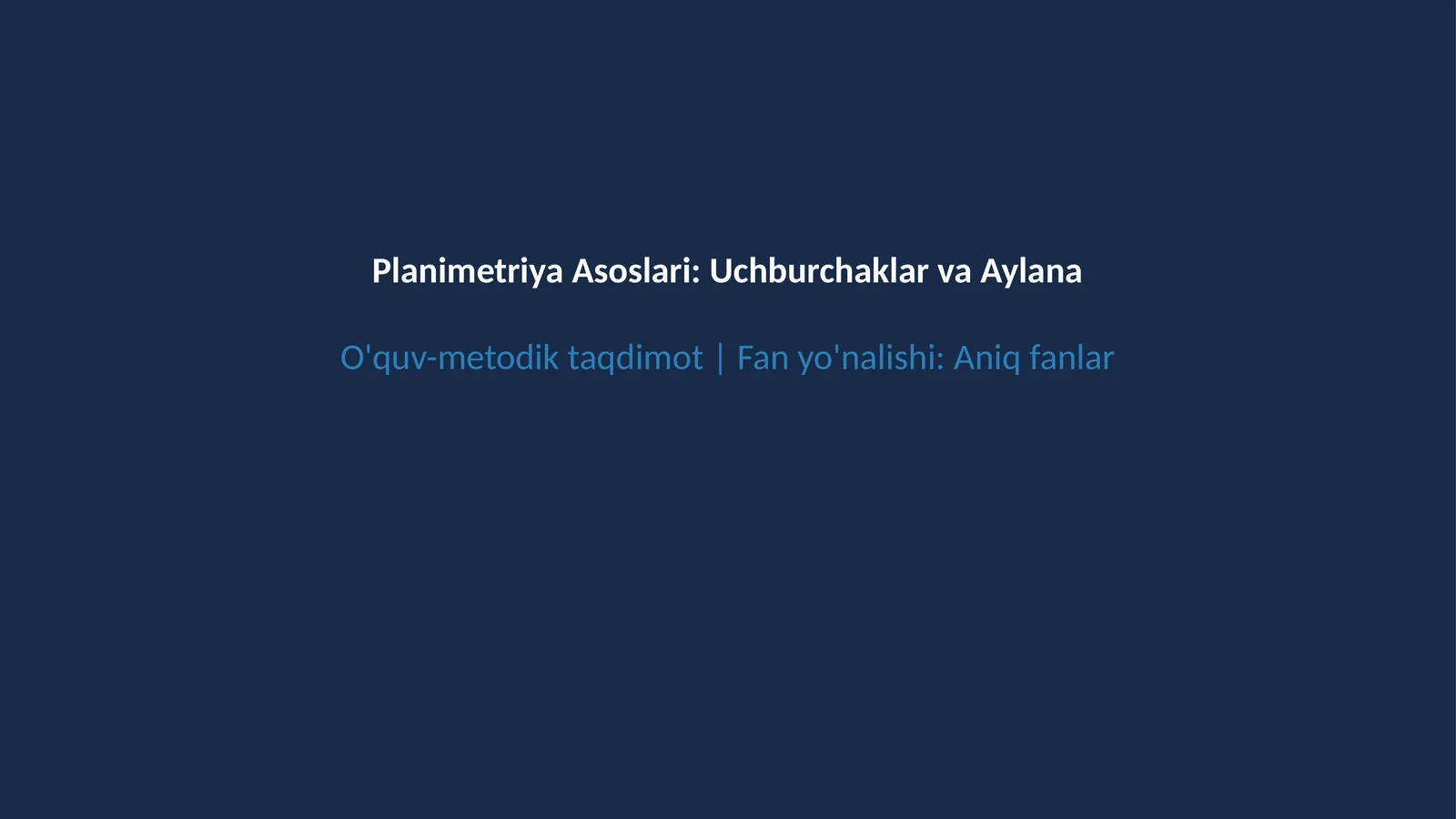 Geometriya planimetriya asoslari