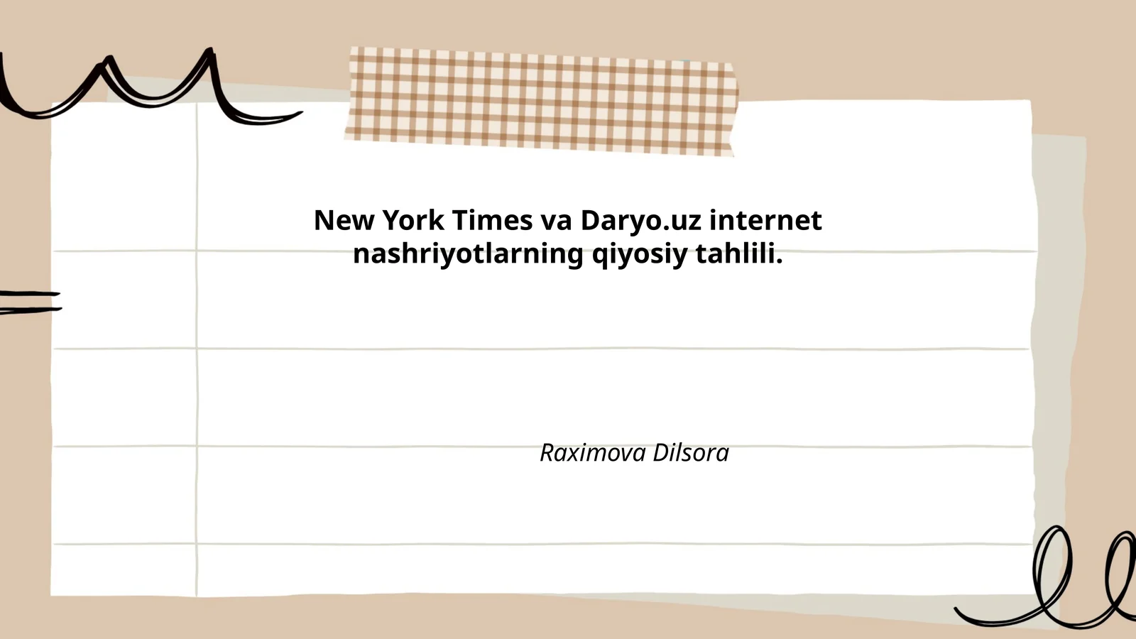 New York Times va Daryo.uz internet nashriyotlarning qiyosiy tahlili