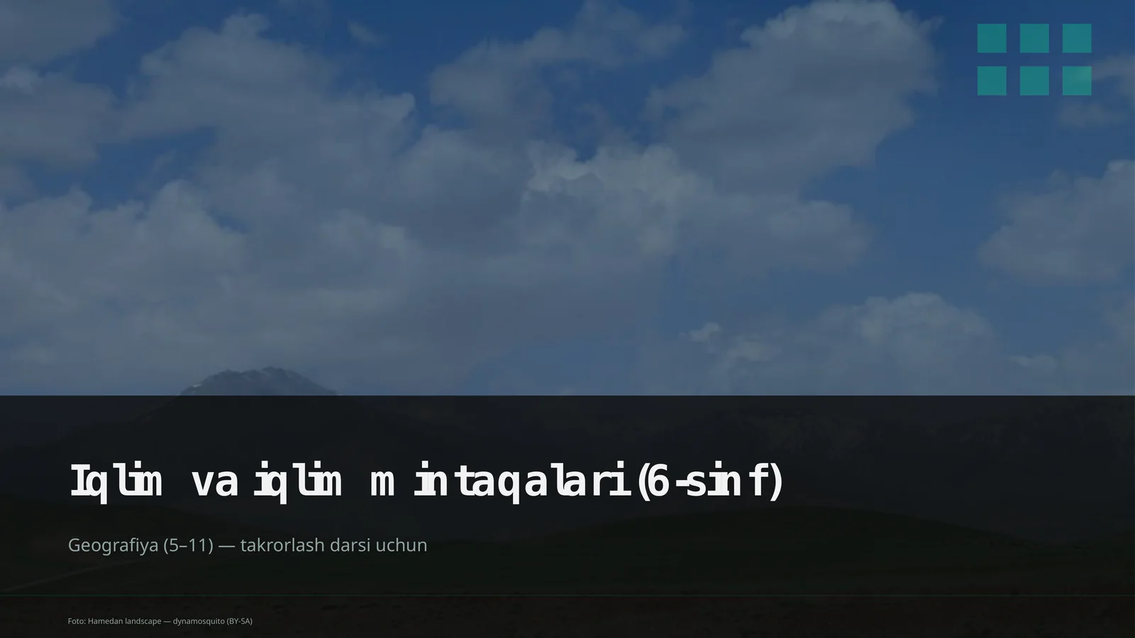 Iqlim va iqlim mintaqalari (6-sinf)