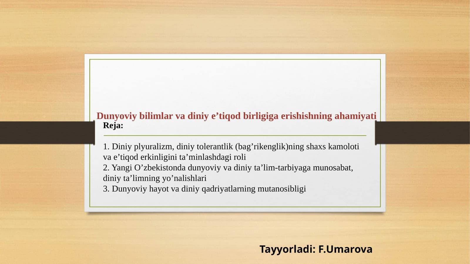 Dunyoviy bilimlar va diniye’tiqod birligiga erishishning ahamiyati