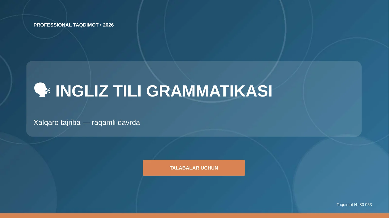 INGLIZ TILI GRAMMATIKASI