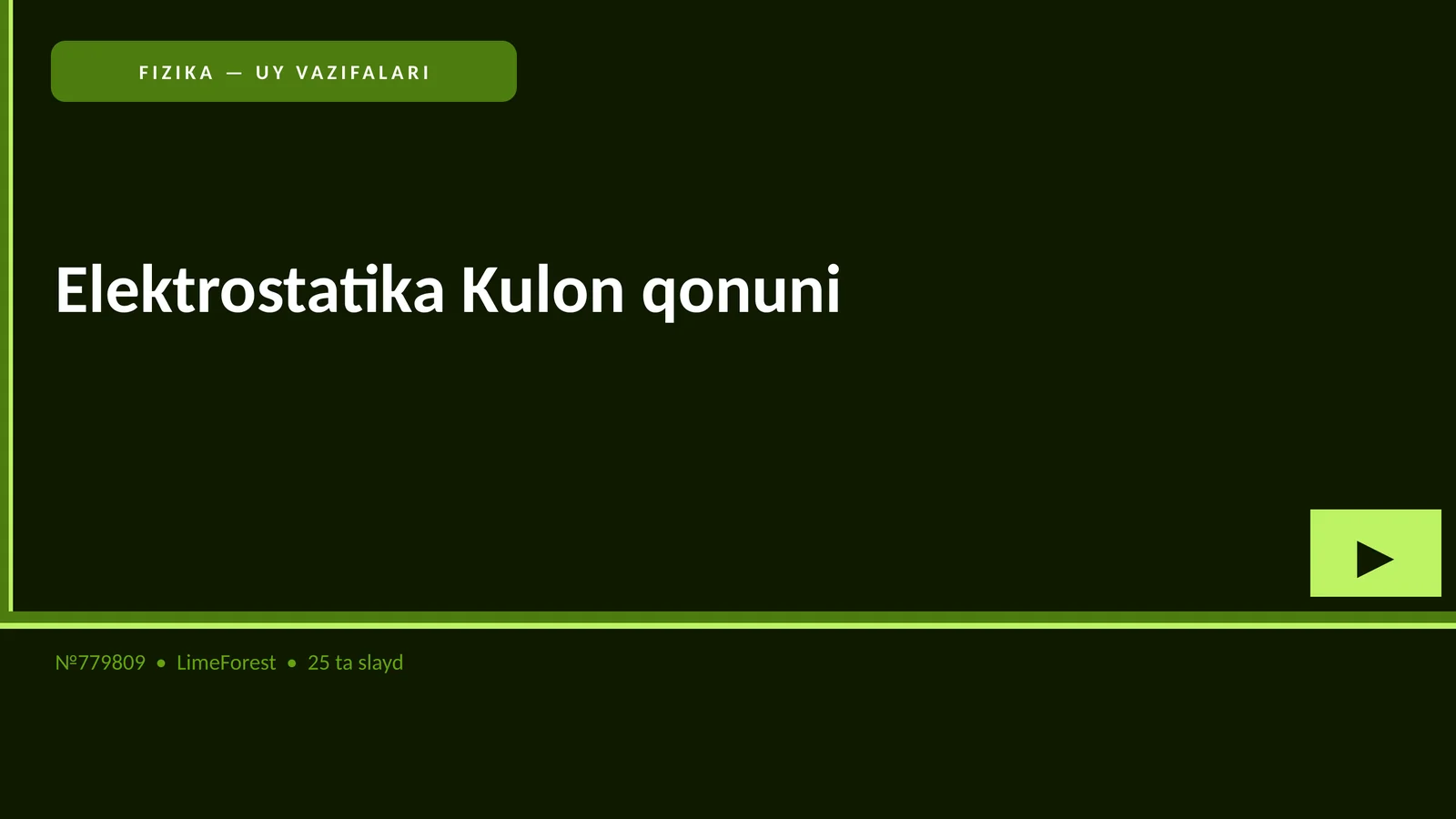 Elektrostatika Kulon qonuni