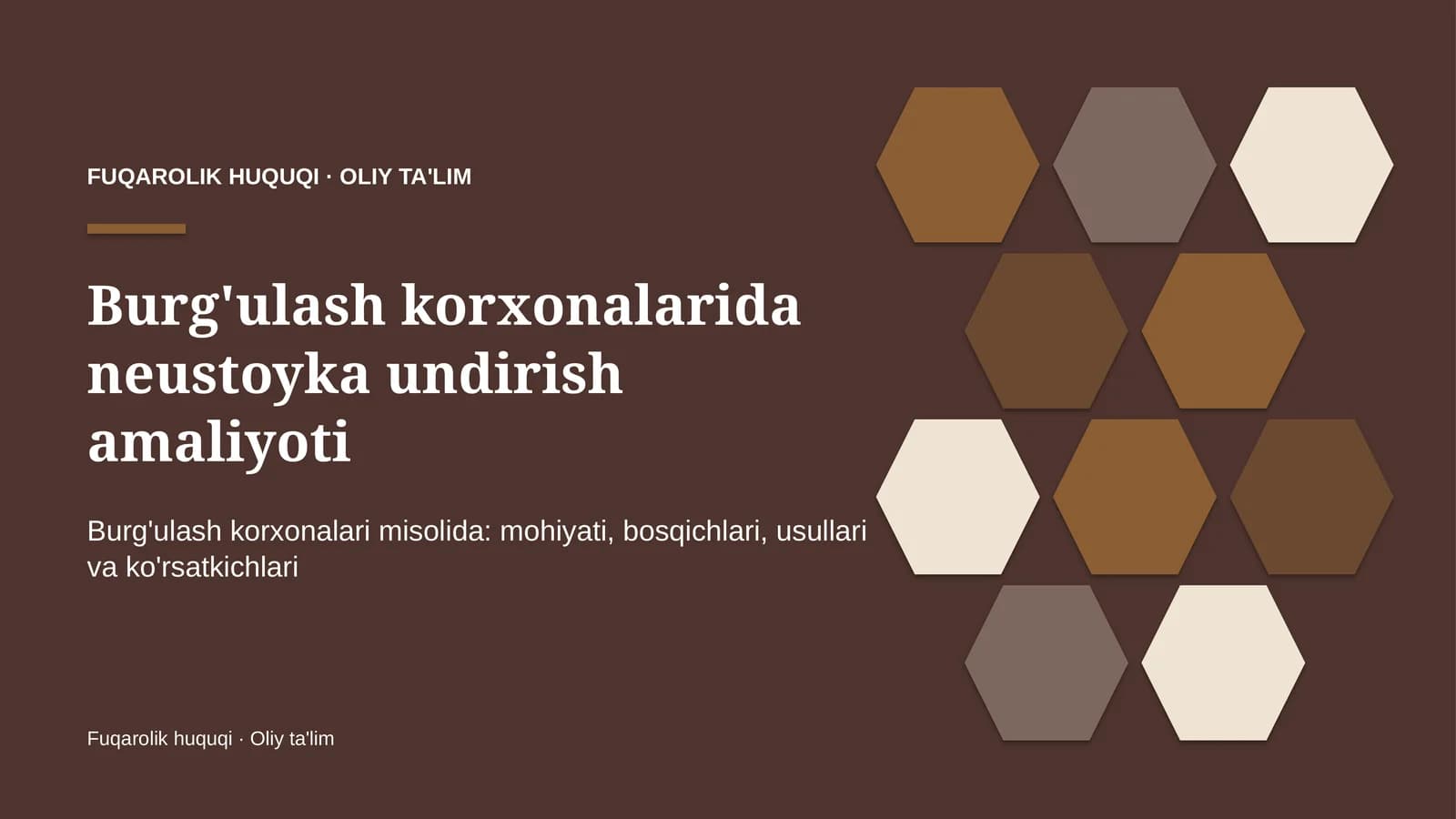 Burg'ulash korxonalarida neustoyka undirish amaliyoti