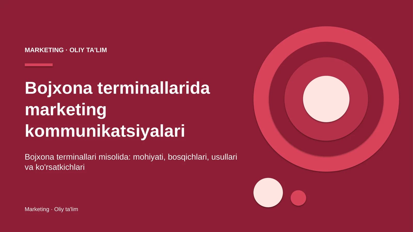 Bojxona terminallarida marketing kommunikatsiyalari