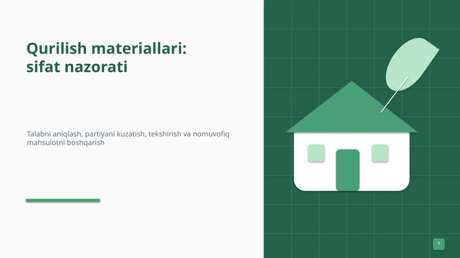 Qurilish materiallari:sifat nazorati