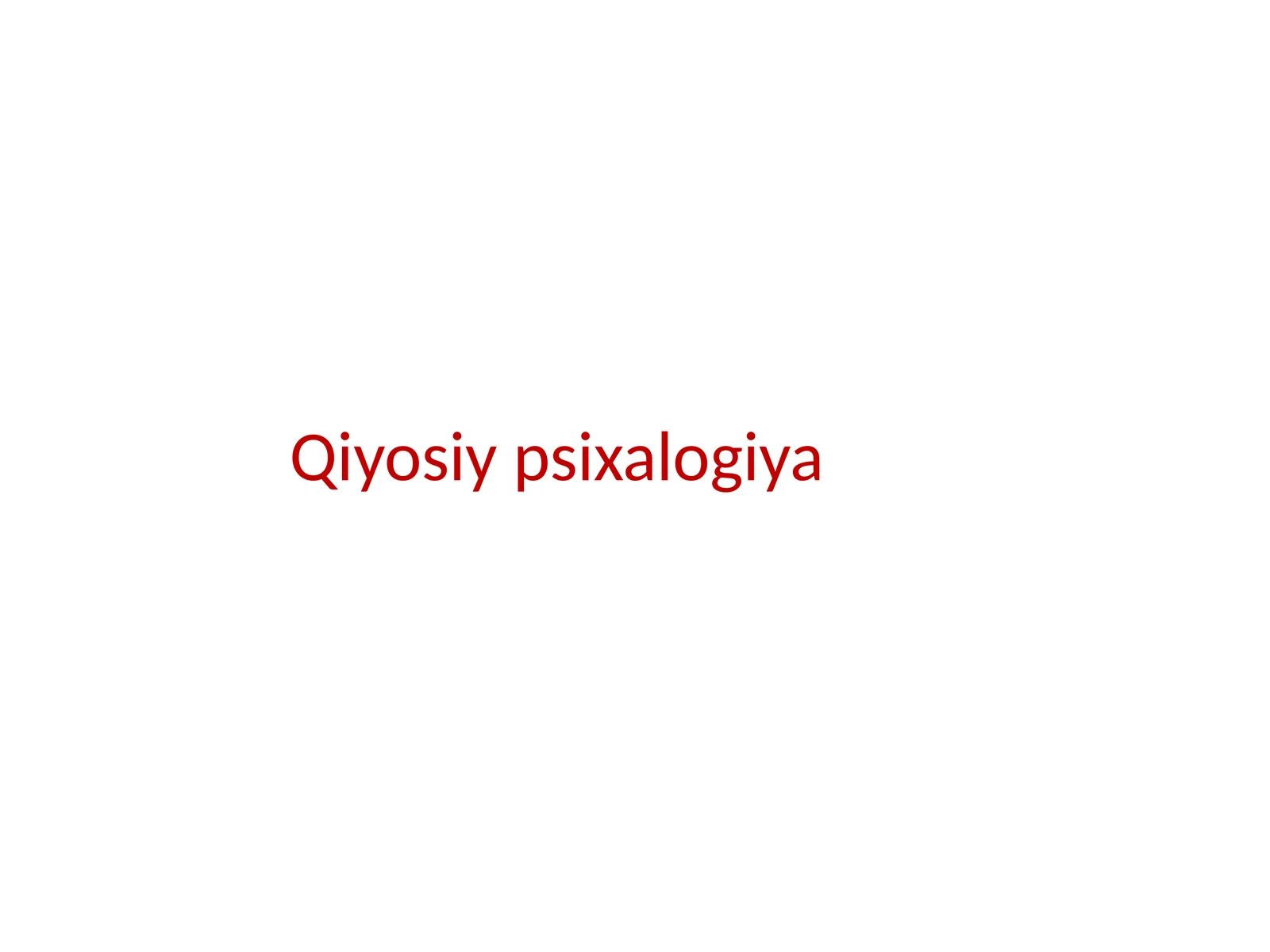 Qiyosiy psixalogiya
