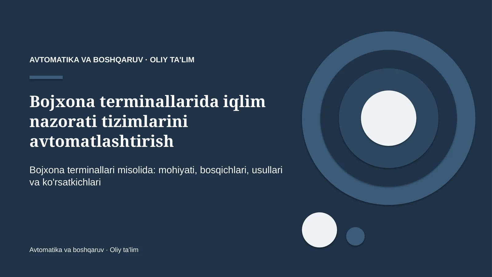 Iqlim nazorati tizimlarini avtomatlashtirish