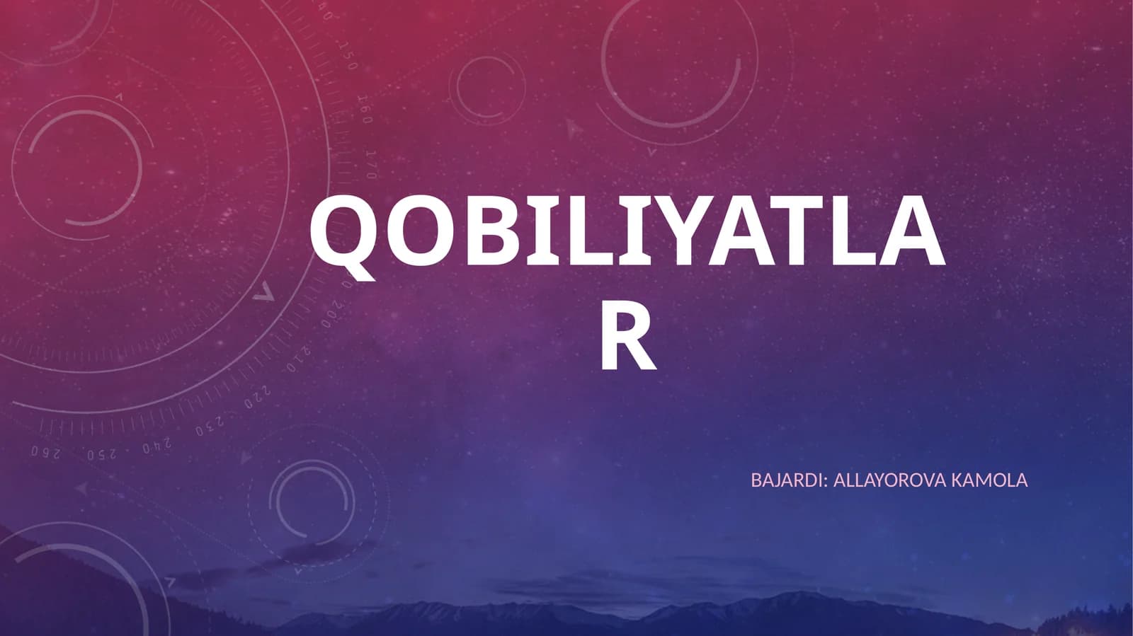 QOBILIYATLAR BAJARDI: Allayorova Kamola