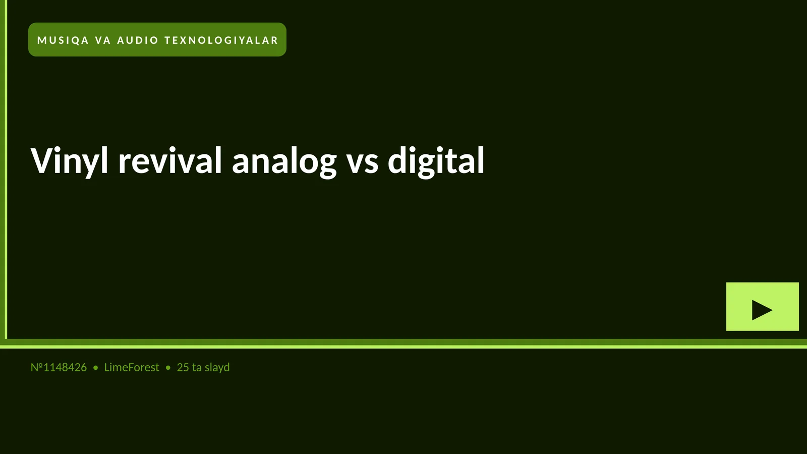 MUSIQA VA AUDIO TEXNOLOGIYALAR