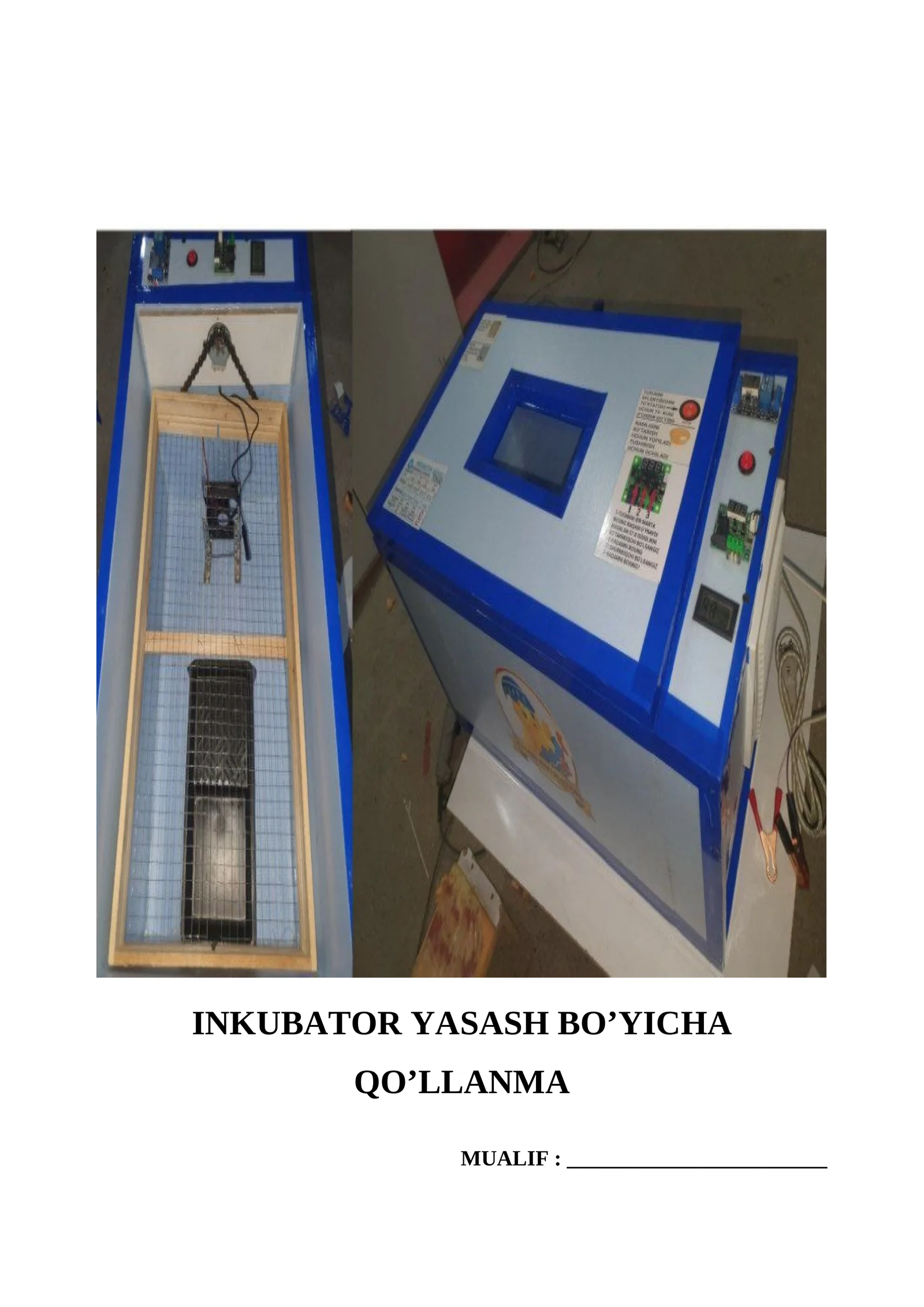 INKUBATOR YASASH BO’YICHA QO’LLANMA
