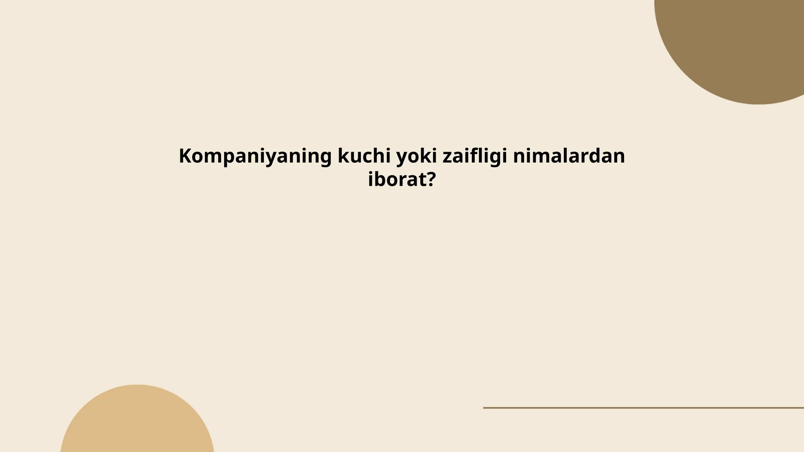 Moliyaviy barqarorlik va naqd oqimi