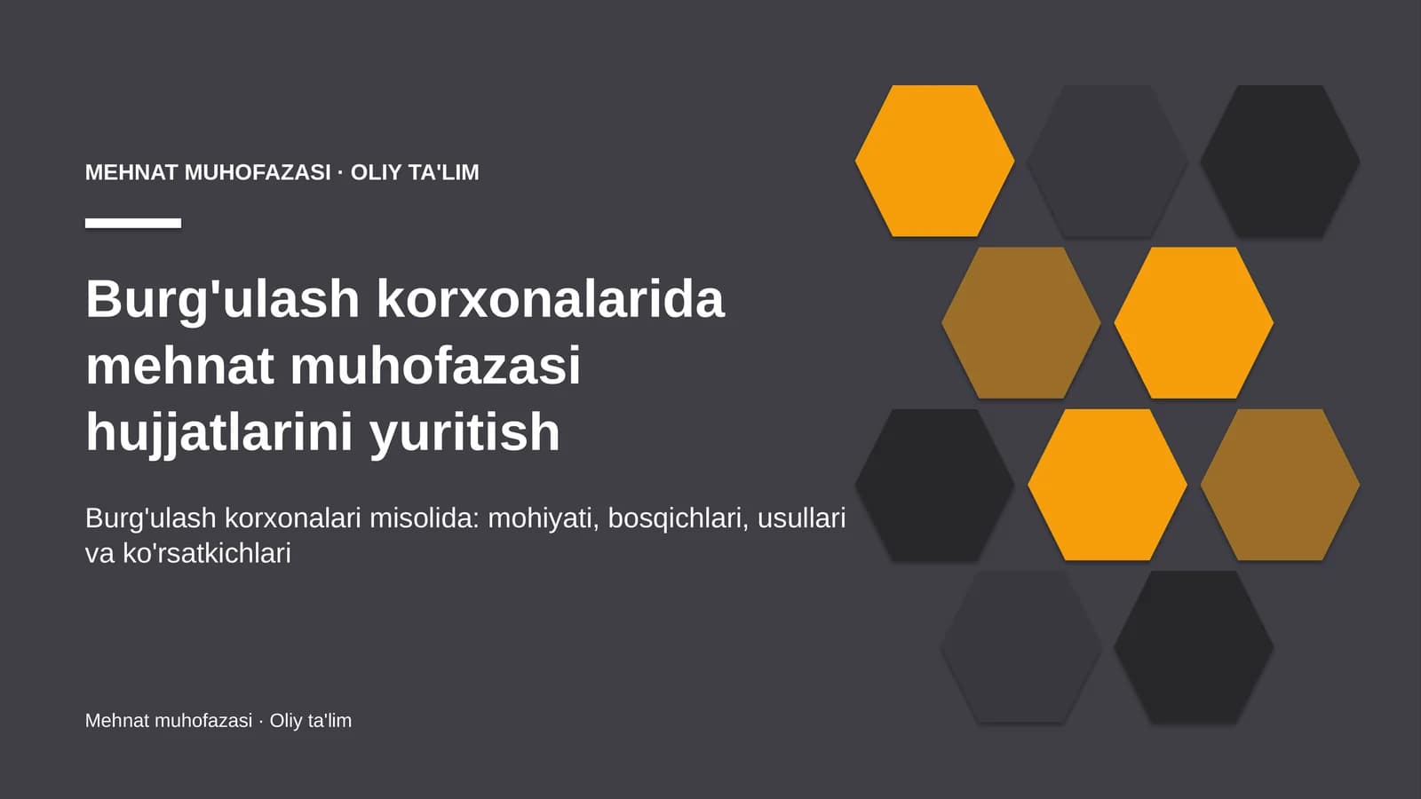Burg'ulash korxonalarida mehnat muhofazasi hujjatlarini yuritish