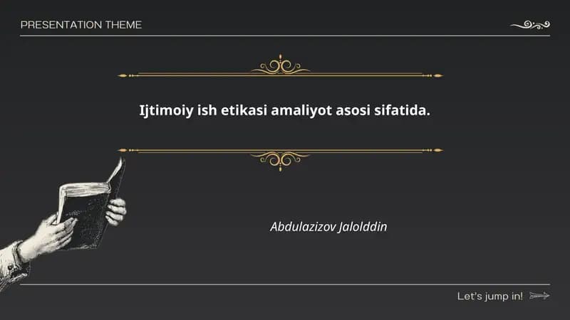 Ijtimoiy ish etikasi amaliyot asosi sifatida