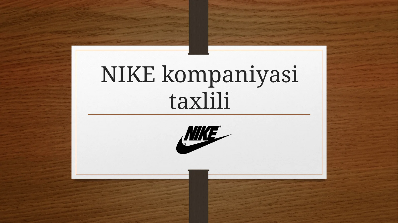 NIKE kompaniyasi taxlili