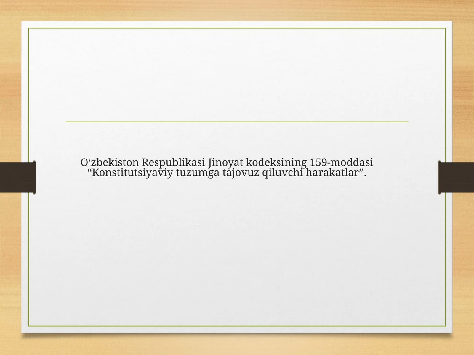 O‘zbekiston Respublikasi Jinoyat kodeksining 159-moddasi