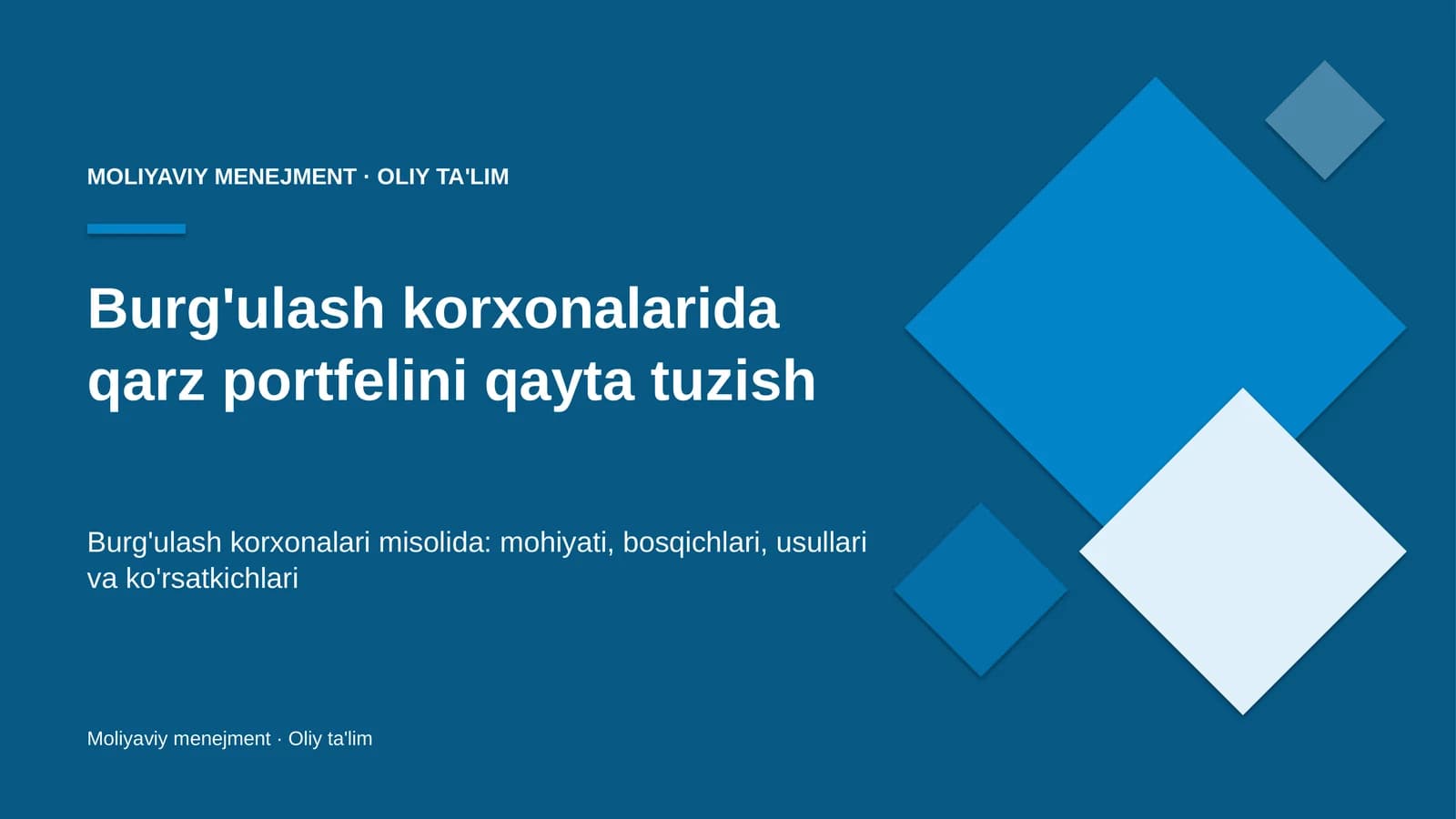 [Burg'ulash korxonalarida qarz portfelini qayta tuzish]