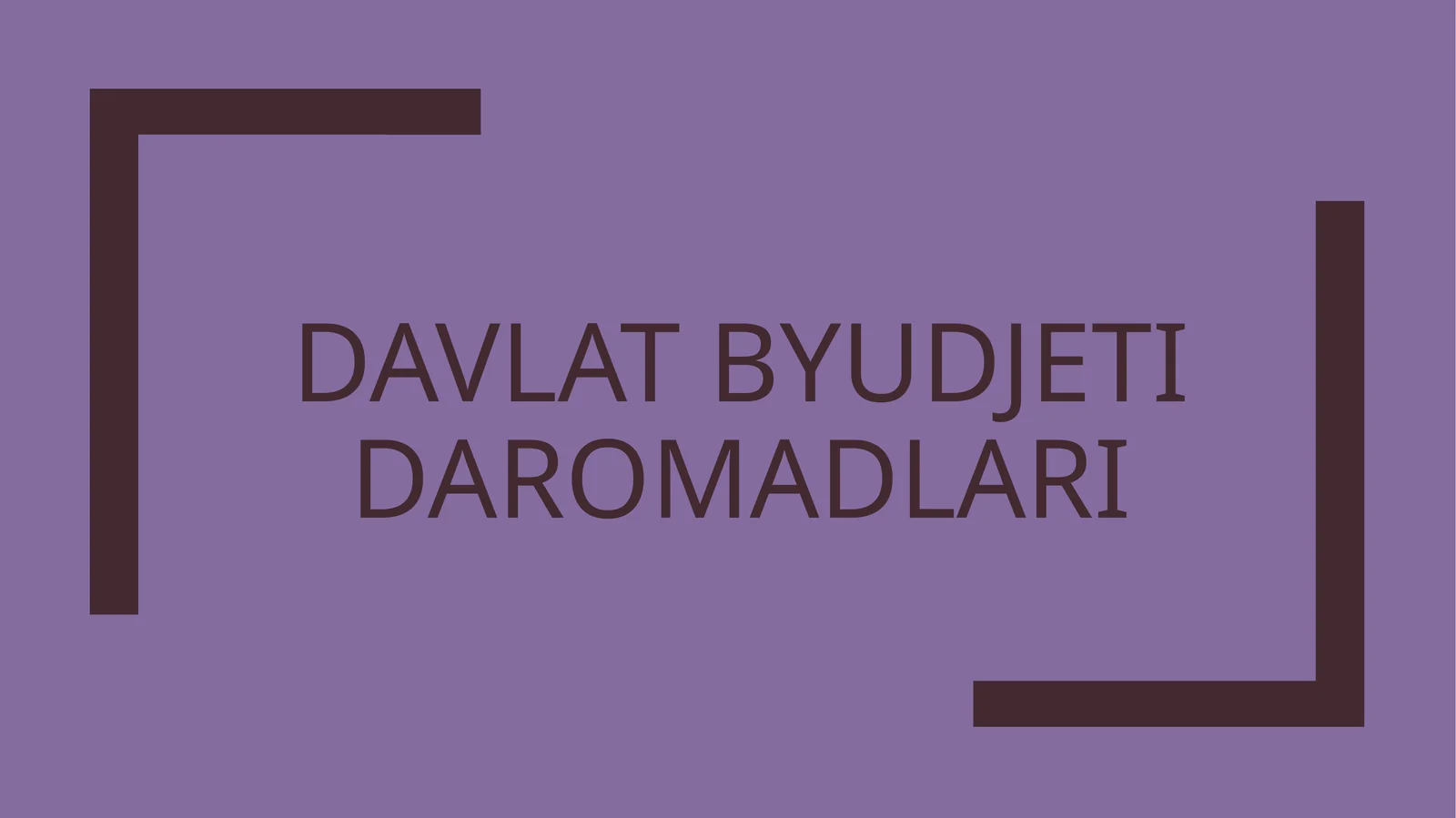 davlat byudjeti daromadlari