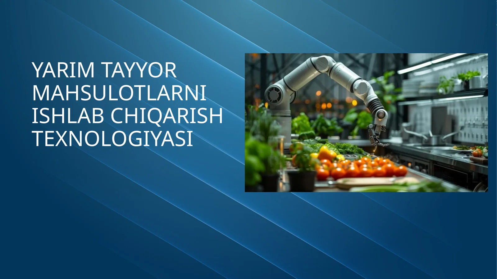 yarim tayyor mahsulotlarni ishlab chiqarish texnologiyasi