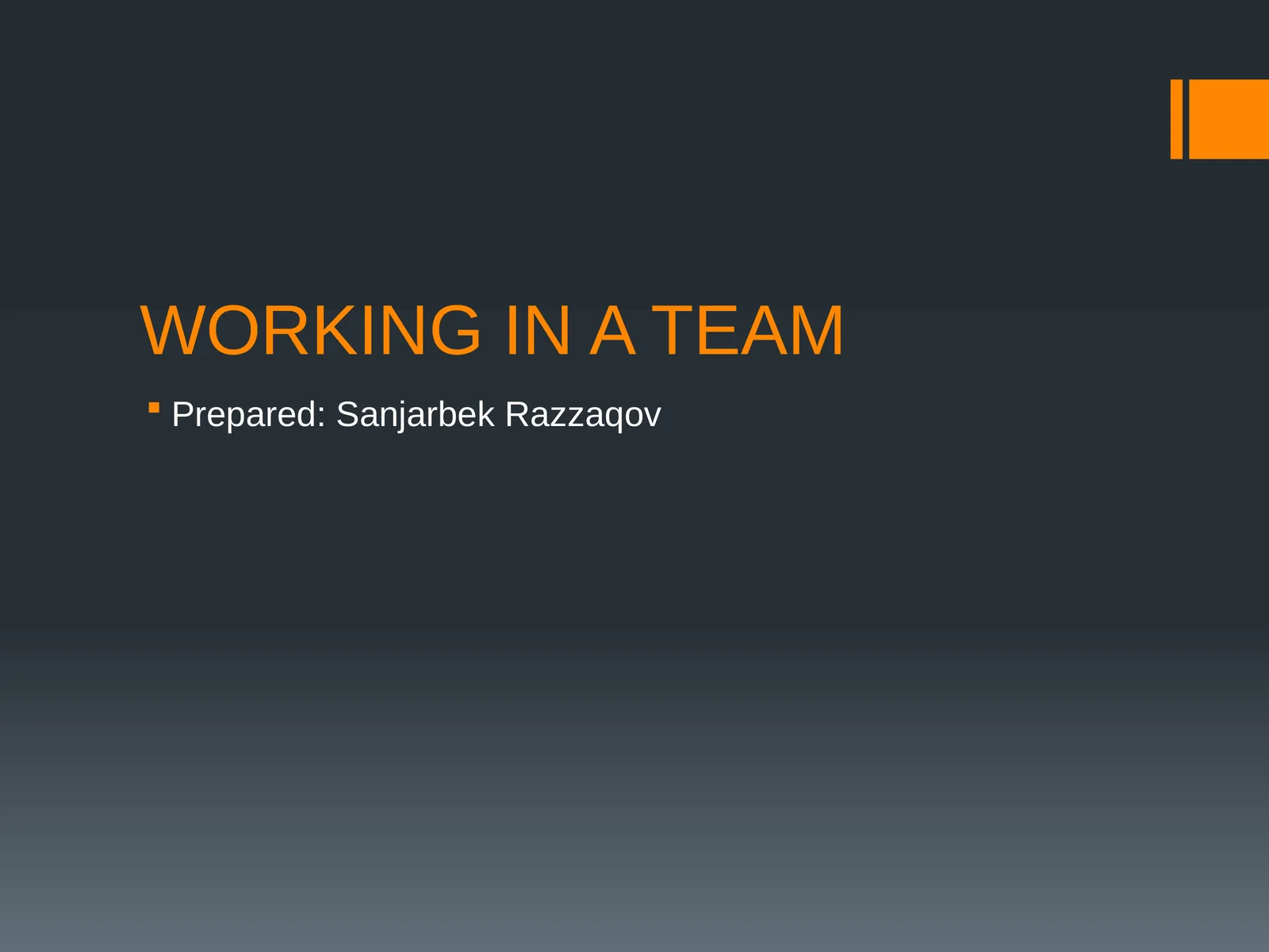 Working in a team