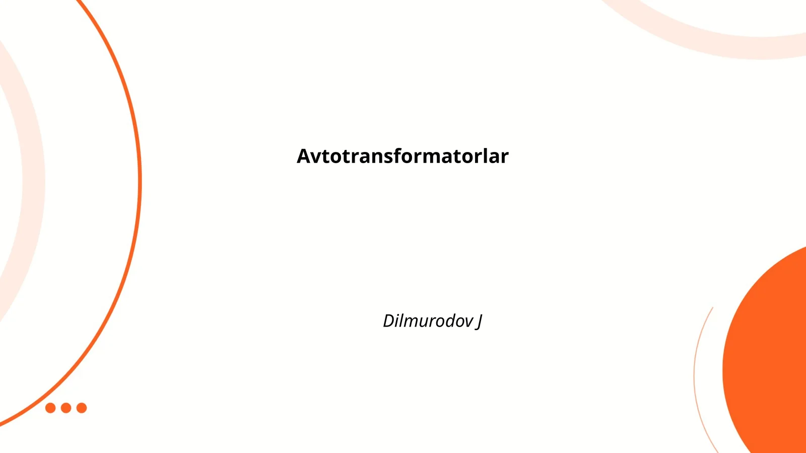 Avtotransformatorlar