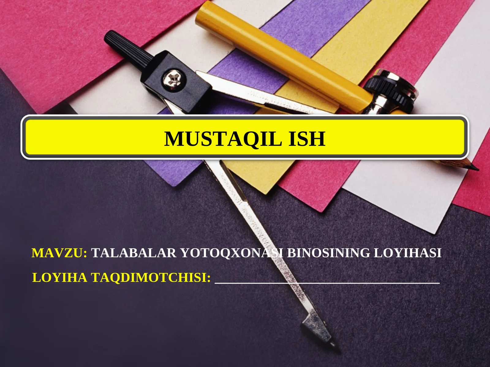 Talabalar Yotoqxonasi Binosining Loyihasi