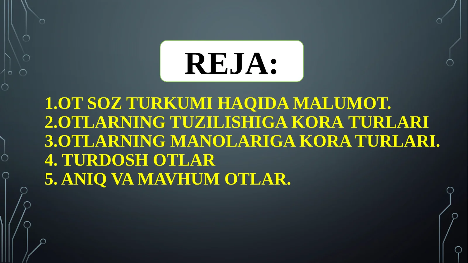 Ot so'z turkumi