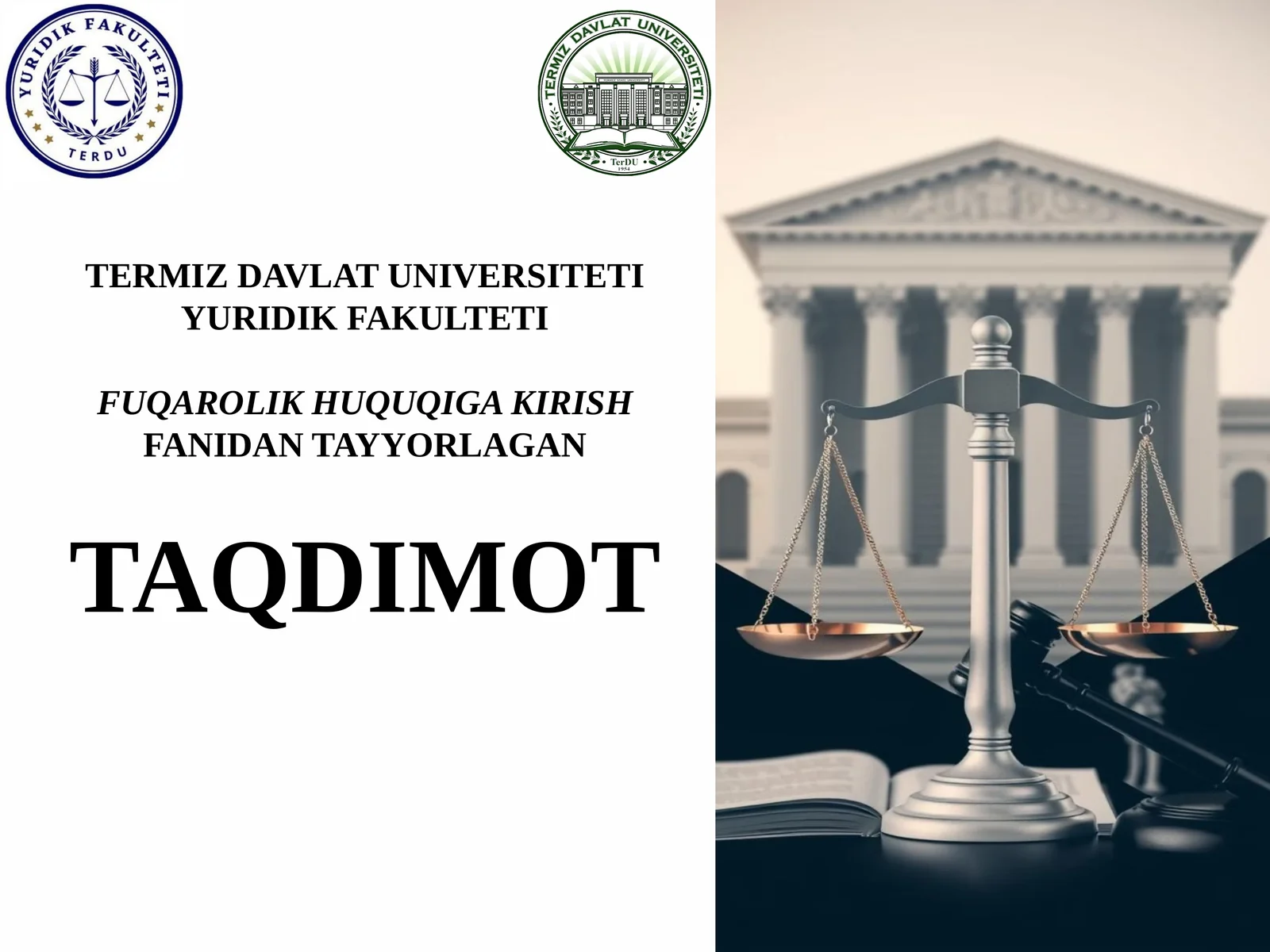 Fuqarolik huquqining ob’ektlari