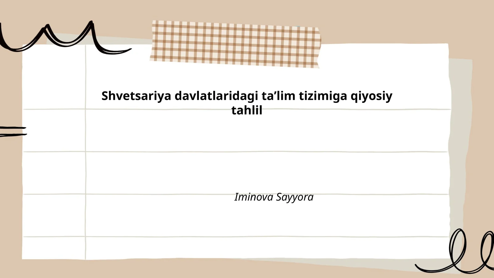 Shvetsariya davlatlaridagi taʼlim tizimiga qiyosiy tahlil