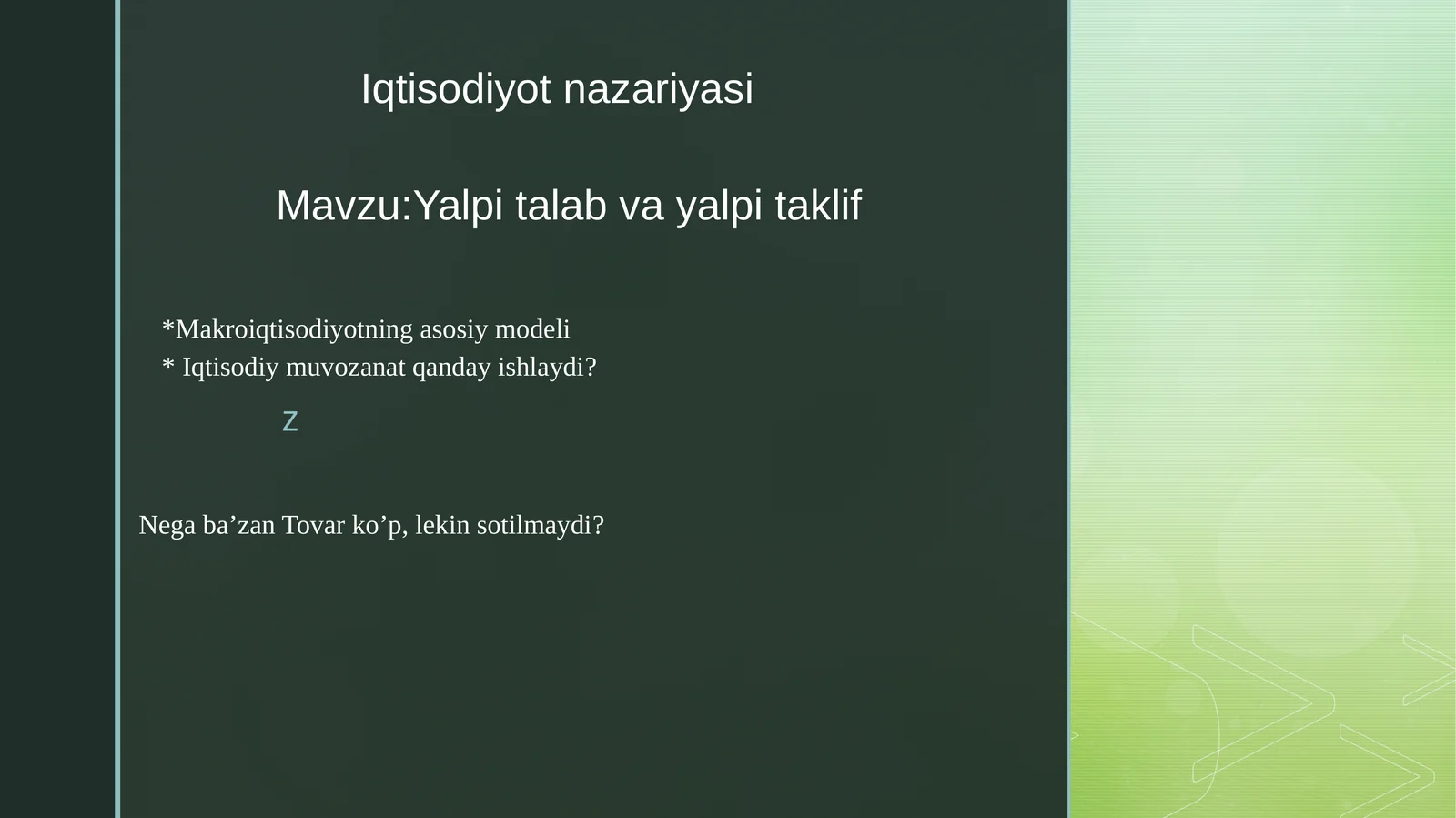 Yalpi talab va yalpi taklif