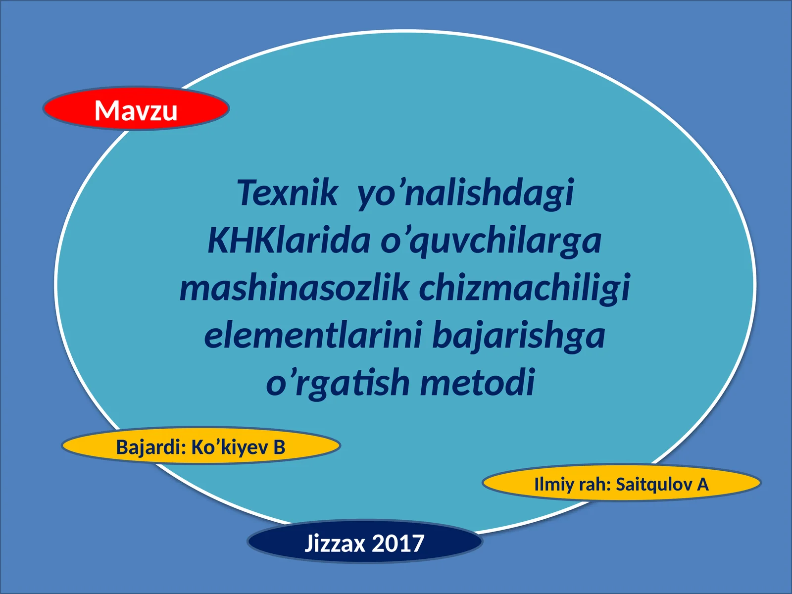 Texnik yo’nalishdagi KHKlarida o’quvchilarga mashinasozlik chizmachiligi boʻyicha ishlanmalar