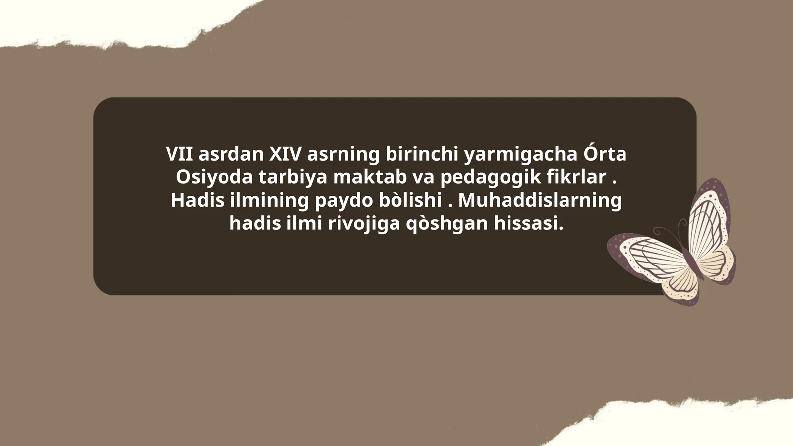 Órta Osiyoda tarbiya maktab va pedagogik fikrlar