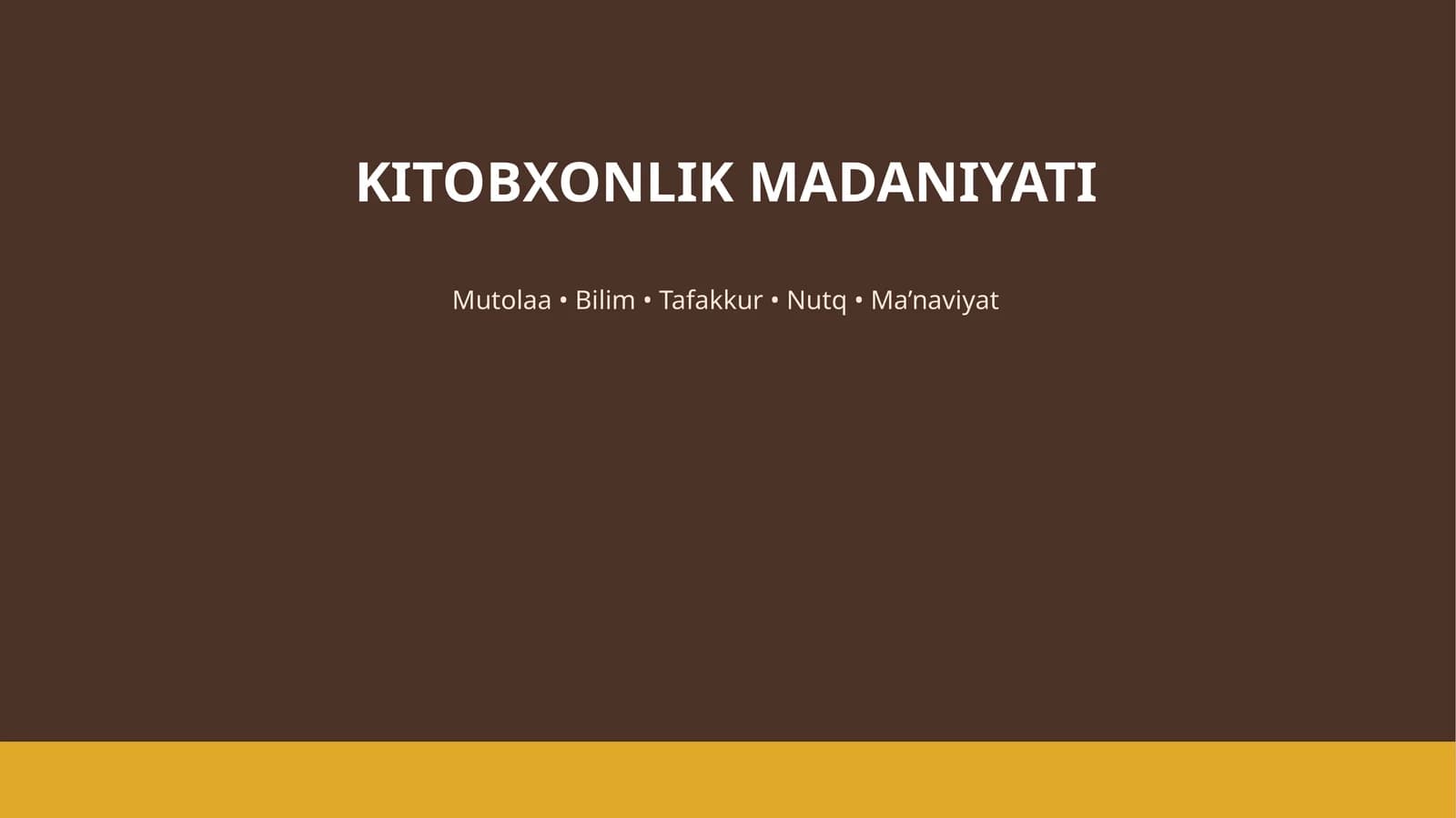 KITOBXONLIK MADANIYATI