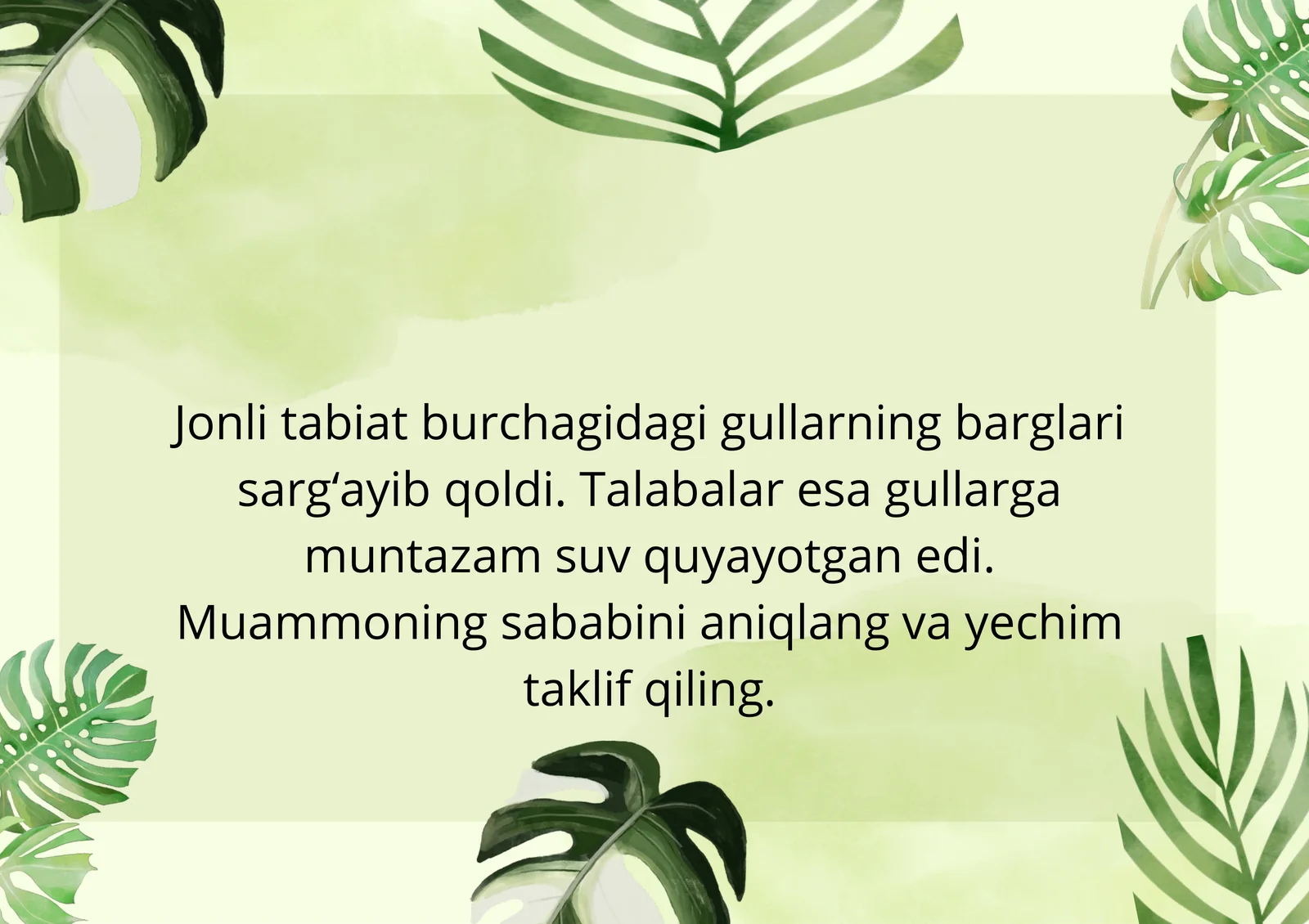Jonli tabiat burchagi