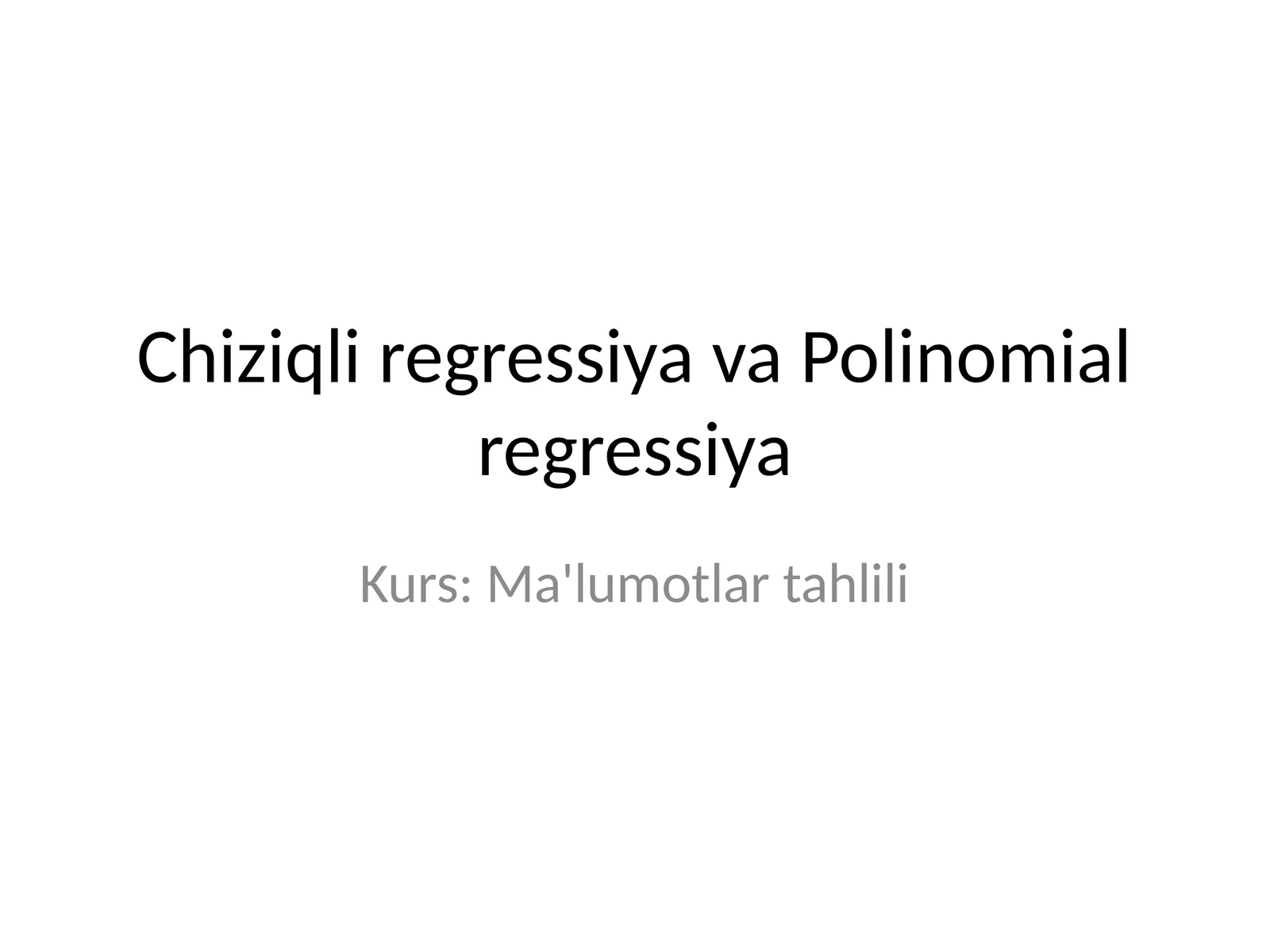 Chiziqli regressiya taqdimoti