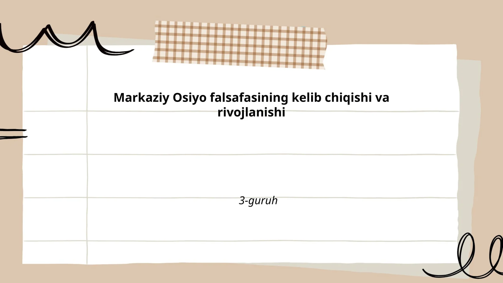 Markaziy Osiyo falsafasining qadimiy ildizlari