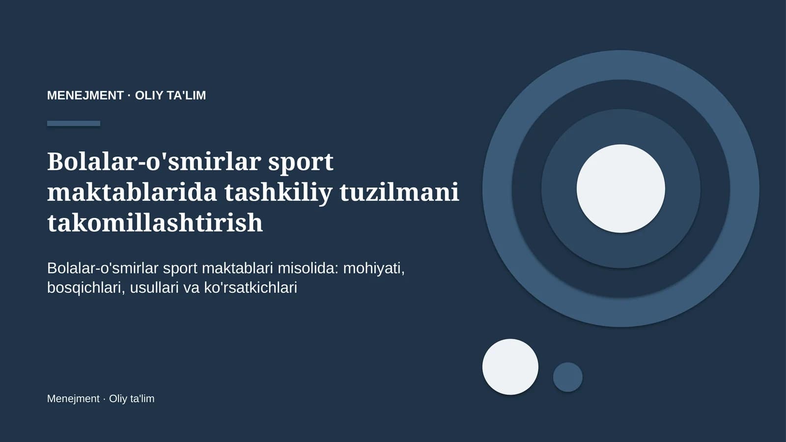 MENEJMENT · OLIY TA'LIM
