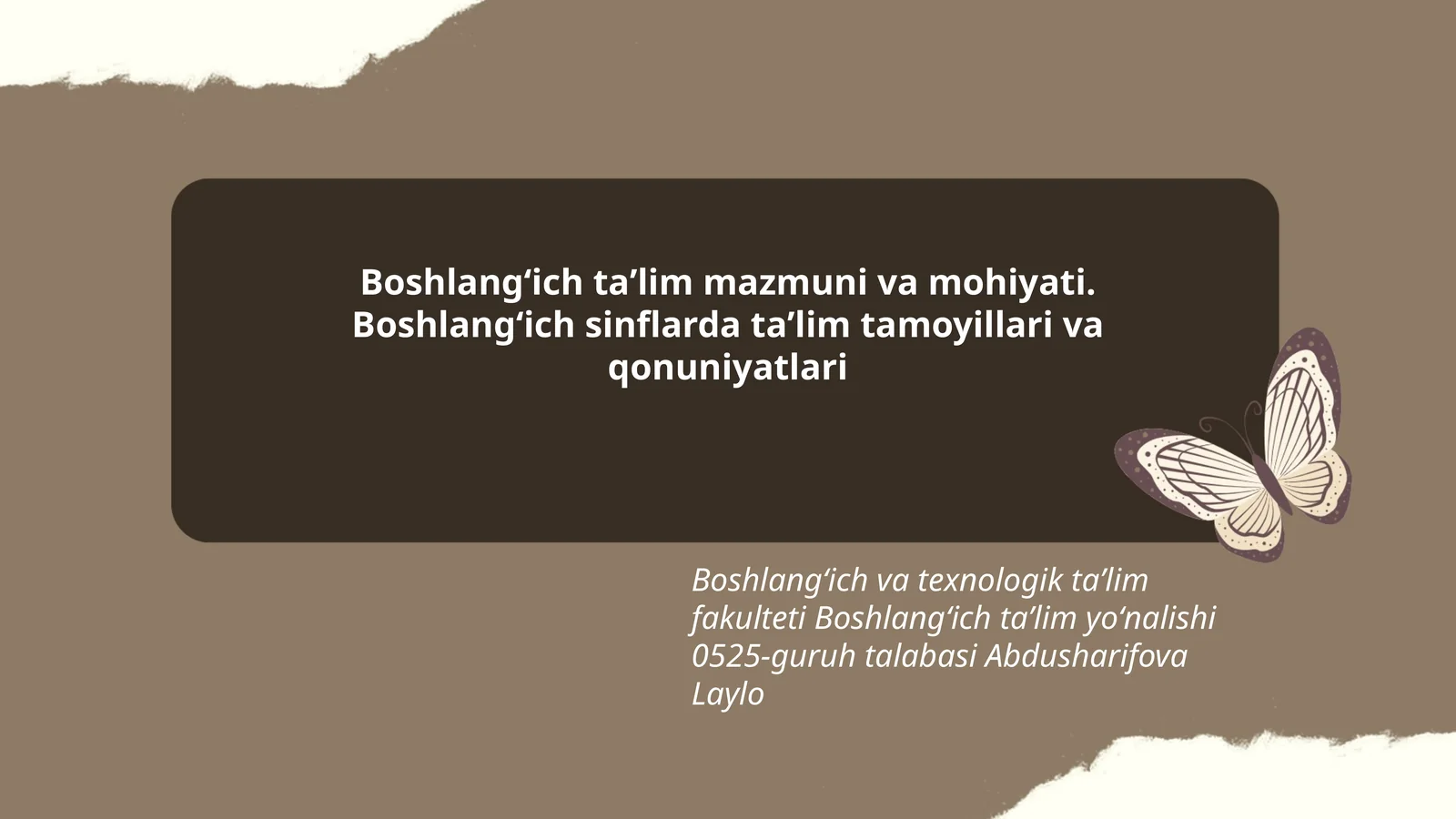 Boshlangʻich taʼlim mazmuni va mohiyati