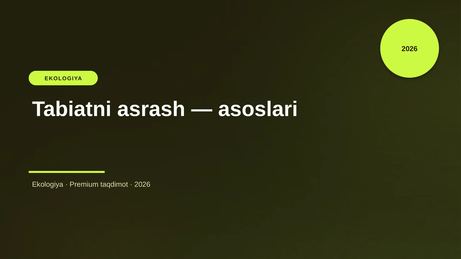 Tabiatni asrash — asoslari
